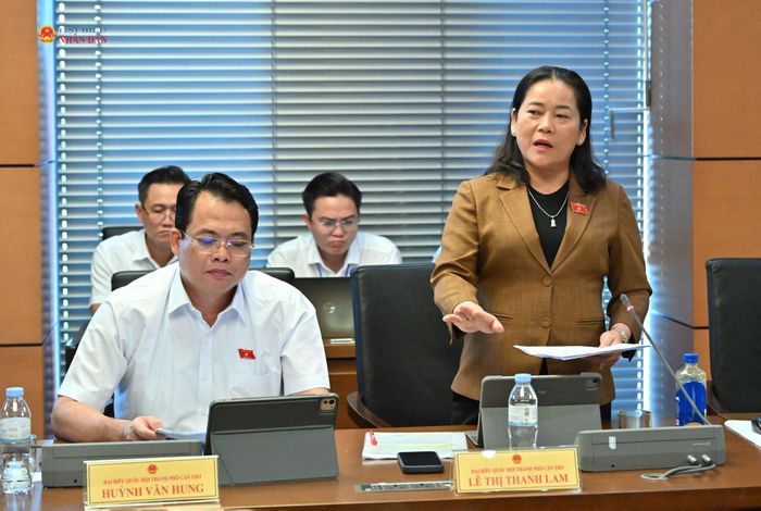 ĐBQH Lê Thị Thanh Lam (TP. Cần Thơ) phát biểu. Ảnh: Quang Khánh