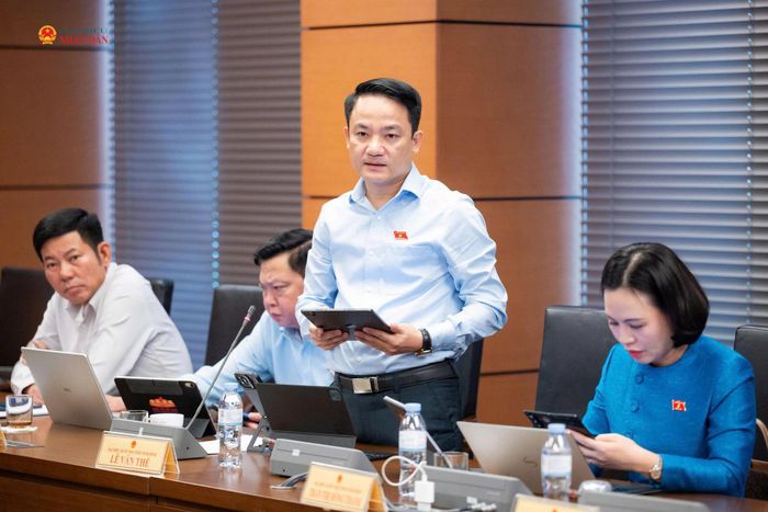 ĐBQH Lê Văn Thế (Ninh Bình) phát biểu. Ảnh: Trọng Hiếu