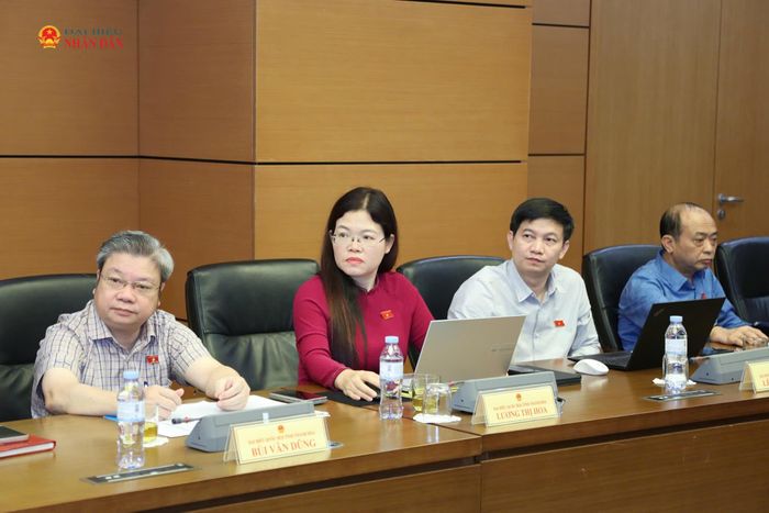 Các ĐBQH tham dự thảo luận tổ. Ảnh: An Nhiên