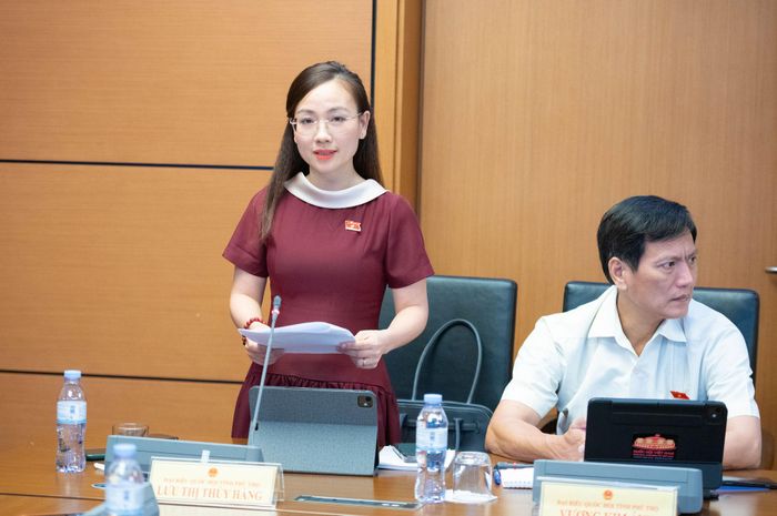 ĐBQH Lưu Thị Thuý Hằng (Phú Thọ) phát biểu. Ảnh: Xuân Quý