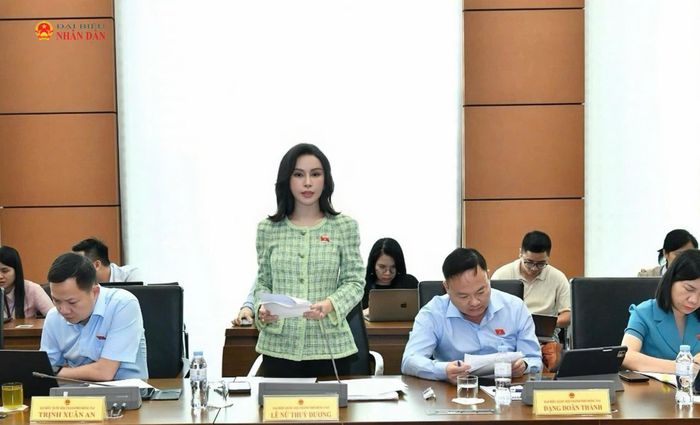 ĐBQH Lê Nữ Thuỳ Dương (TP. Đồng Nai) phát biểu thảo luận tại tổ
