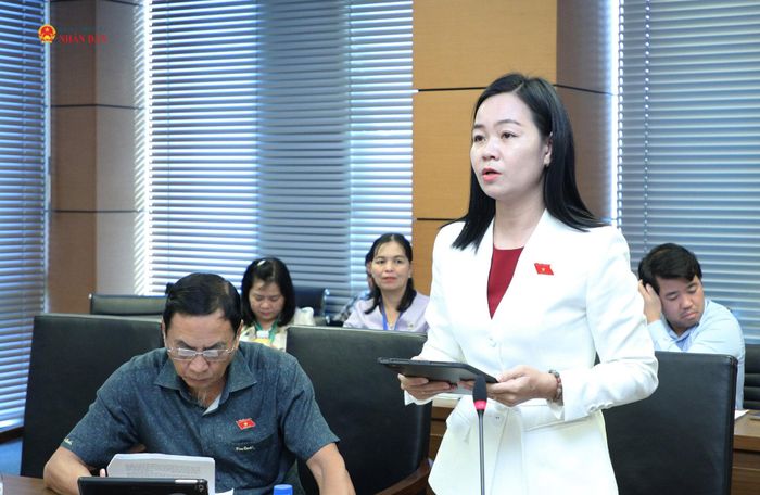 ĐBQH Nguyễn Thị Thuý Lam (Đồng Tháp) phát biểu