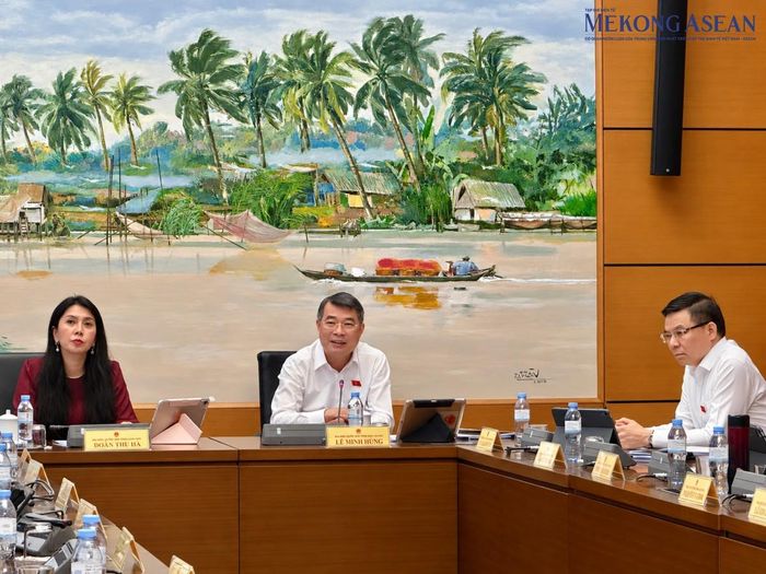 Thủ tướng Chính phủ Lê Minh Hưng phát biểu tại tổ. Ảnh: Kiều Chinh/Mekong ASEAN.