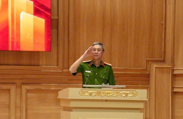 Đại tá Trần Hồng Minh, Phó Giám đốc CATP phát biểu