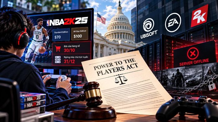 Đạo luật bảo vệ quyền sở hữu game kỹ thuật số thay đổi cách người dùng mua, sử dụng tại Mỹ. Hình minh họa được tạo bởi AI.