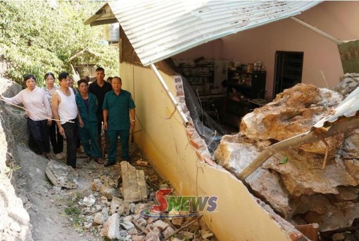 Hiện trường vụ sạt lở sau động đất tại xã Mai Sơn (tỉnh Sơn La). Ảnh: SNews