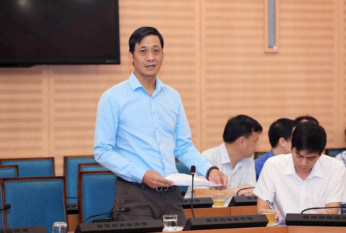 Giám đốc Sở Nông nghiệp và Môi trường Hà Nội Lê Thanh Nam phát biểu. Ảnh: Đình Hiệp