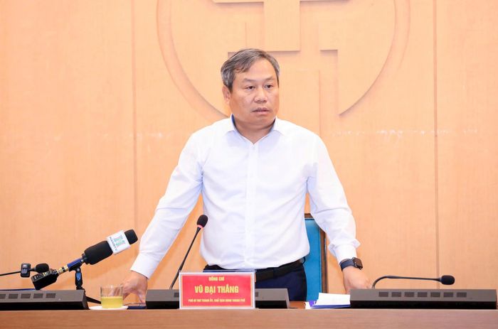 Chủ tịch UBND thành phố Vũ Đại Thắng phát biểu kết luận cuộc họp. Ảnh: Viết Thành