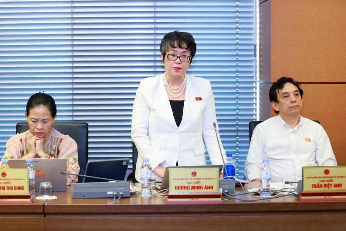 Đại biểu Dương Minh Ánh tham gia thảo luận. Ảnh: Văn Tuyến