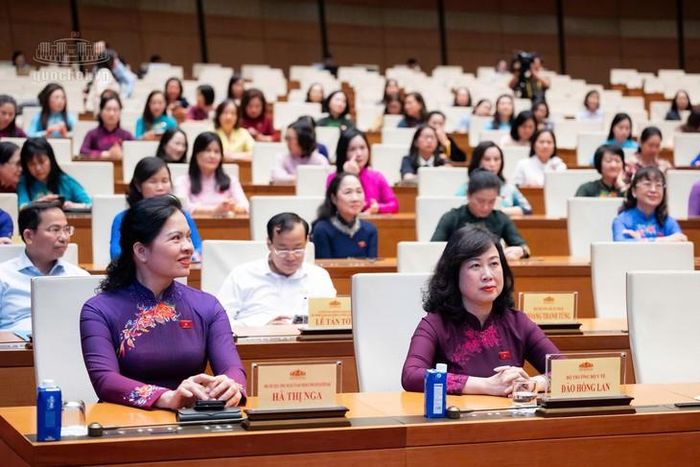 Các nữ đại biểu Quốc hội tham dự buổi gặp mặt. Ảnh: Media Quốc hội
