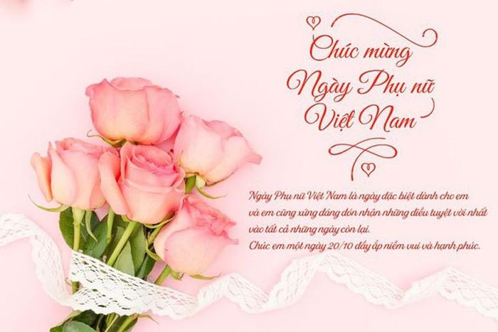 Một mẫu thiệp 20/10 dễ thương. 