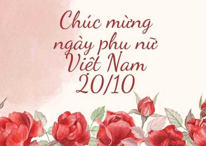 Một mẫu thiệp chúc mừng ngày 20/10 trang nhã. 