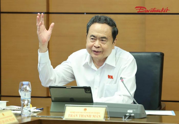 Chủ tịch Quốc hội Trần Thanh Mẫn phát biểu tại Tổ 2 (Ảnh: Quang Vinh)