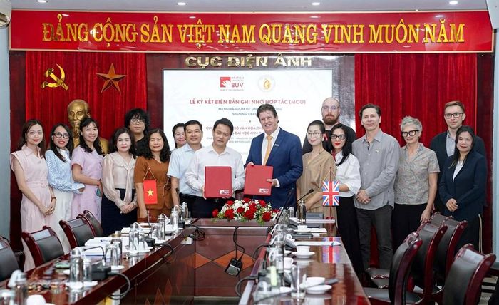 Cục Điện ảnh (Bộ VHTTDL) và Trường Đại học Anh quốc Việt Nam (BUV) tổ chức Lễ ký kết Biên bản ghi nhớ hợp tác, hướng tới tăng cường kết nối giữa đào tạo và thực tiễn, góp phần phát triển nguồn nhân lực chất lượng cao cho ngành điện ảnh Việt Nam\