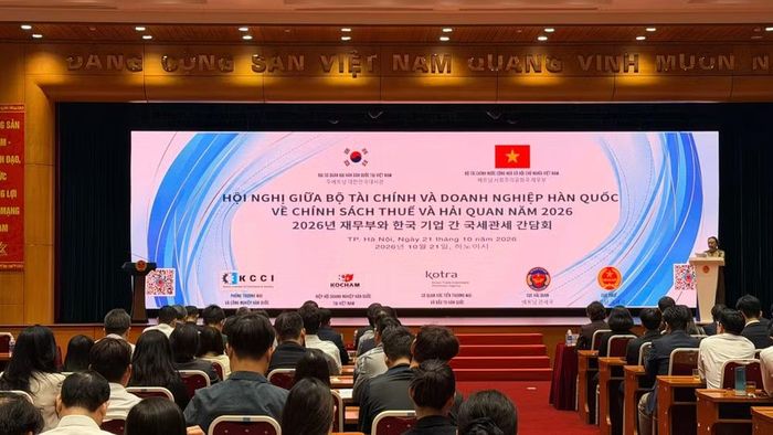 Toàn cảnh Hội nghị giữa Bộ Tài chính và doanh nghiệp Hàn Quốc về chính sách thuế, hải quan năm 2026. (Ảnh: Minh Phương)