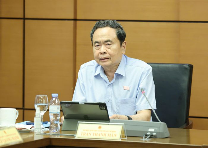 Chủ tịch Quốc hội Trần Thanh Mẫn góp ý về quy định mở rộng diện bao phủ BHXH bắt buộc. Ảnh: QUANG PHÚC