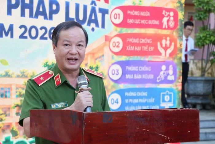 Thiếu tướng Phan Mạnh Trường, Phó Cục trưởng Cục Cảnh sát hình sự (Bộ Công an), phát biểu tại chương trình.