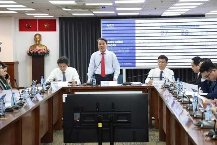 Ông Lê Trường Duy, Giám đốc C4IR, đại diện BTC Diễn đàn Kinh tế mùa Thu 2026, phát biểu tại họp báo, chiều 20/10. (Ảnh: Thành Nam)