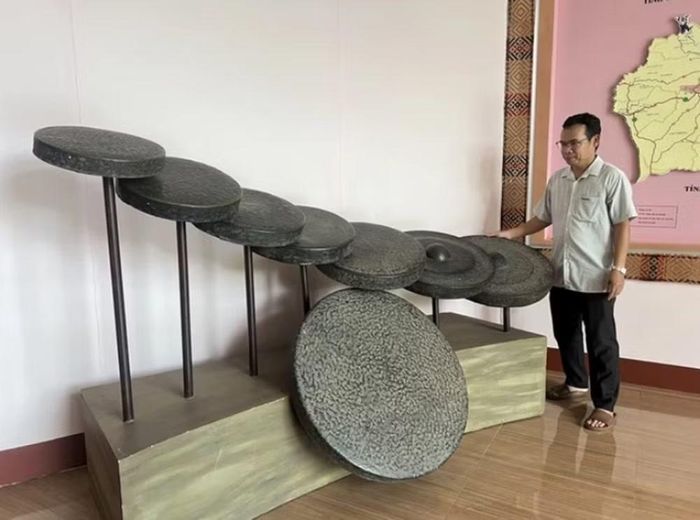 Bộ chiêng Kơ Đơ hiện được lưu giữ tại Bảo tàng Pleiku. Ảnh: Trần Hiếu