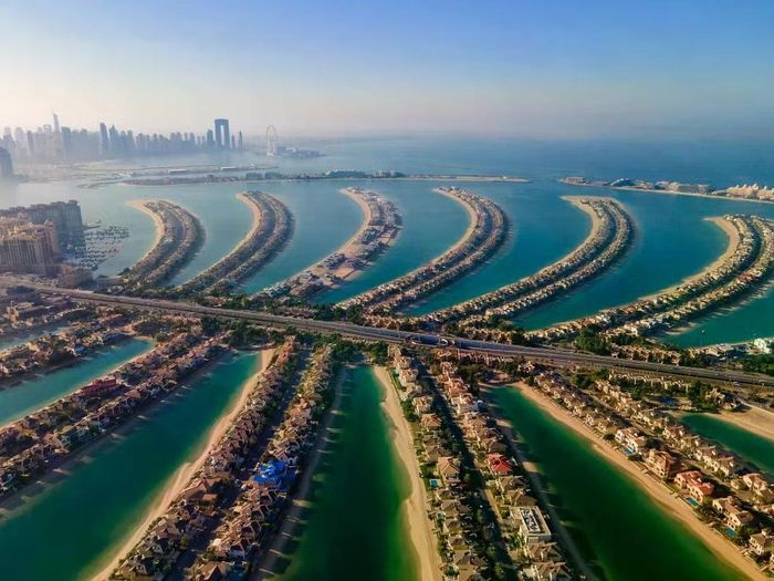 Đảo nhân tạo Palm Jumeirah tại Dubai, nơi tập trung nhiều bất động sản hạng sang. Ảnh: Stefan Tomic/Getty Images.