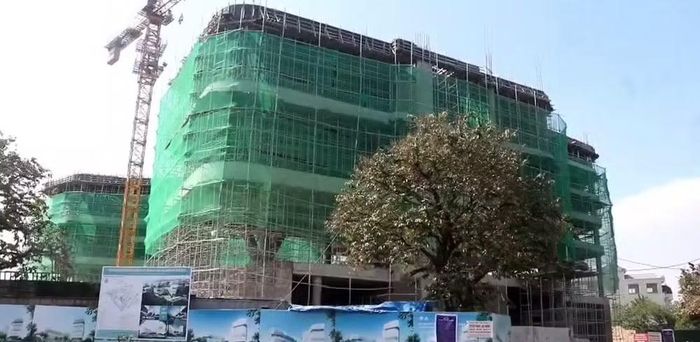Công trình Rạp Tháng 8 và các dịch vụ văn hóa đang thi công. Ảnh: TL