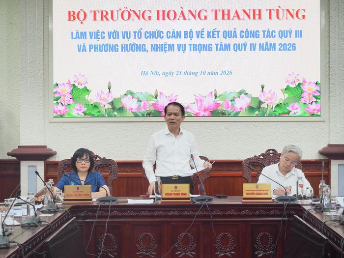 Bộ trưởng Hoàng Thanh Tùng kết luận buổi làm việc.
