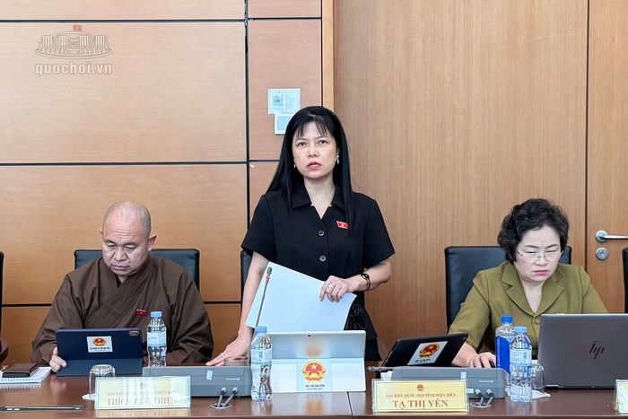 Đại biểu Tạ Thị Yên phát biểu. Ảnh: QH.