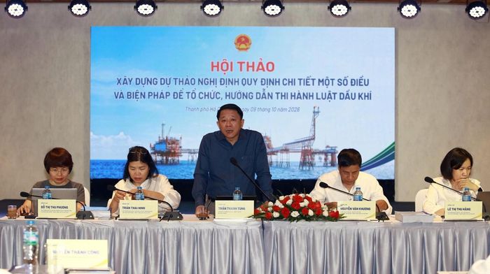Ông Trần Thanh Tùng, Quyền Cục trưởng Cục Năng lượng - Dầu khí (Bộ Công Thương) chủ trì Hội thảo.