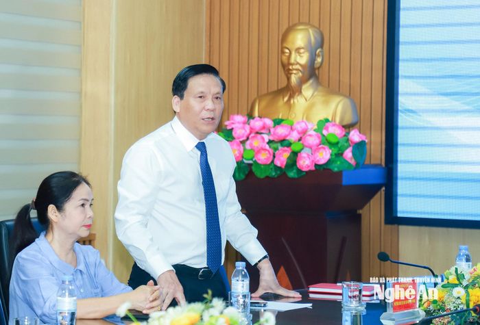 Đồng chí Nguyễn Ngọc Anh - Phó Tổng Biên tập Báo Sài Gòn Giải phóng phát biểu tại chương trình. Ảnh: Thành Duy