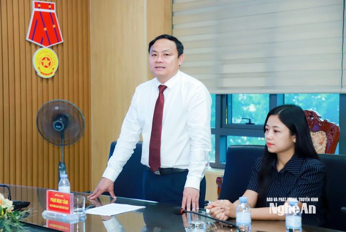 Đồng chí Phạm Ngọc Cảnh - Phó Trưởng ban Tuyên giáo Tỉnh ủy phát biểu tại chương trình. Ảnh: Thành Duy