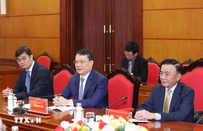 Thường trực Ban Bí thư Trần Cẩm Tú phát biểu tại buổi tiếp. (Ảnh: Phương Hoa/TTXVN)