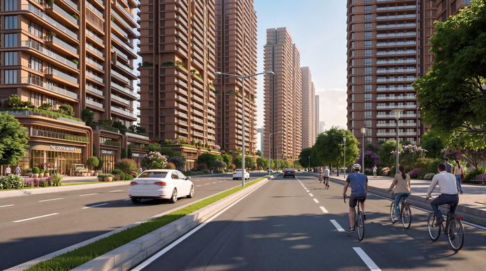 Đại lộ 60m mở rộng không gian giao thông và tiện ích đô thị.