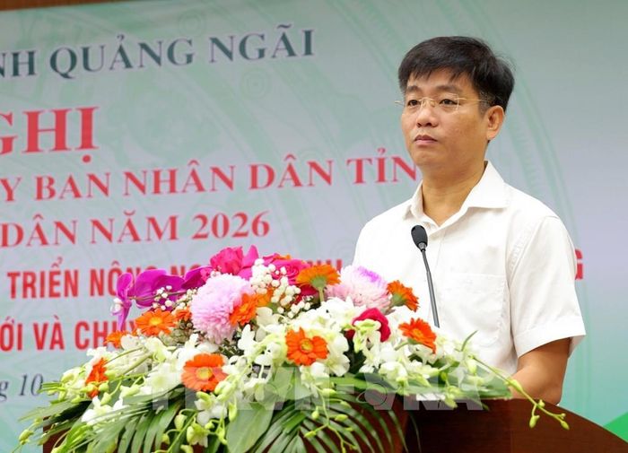 Phó Chủ tịch UBND tỉnh Quảng Ngãi Đỗ Tâm Hiển phát biểu. Ảnh: Lê Phước Ngọc - TTXVN