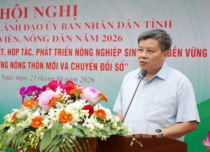 Ông Vũ Mạnh Hùng, Trưởng ban Phát triển vùng trồng, Công ty cổ phần Chế biến Nông sản Sao Mai, phát biểu. Ảnh: Lê Phước Ngọc - TTXVN
