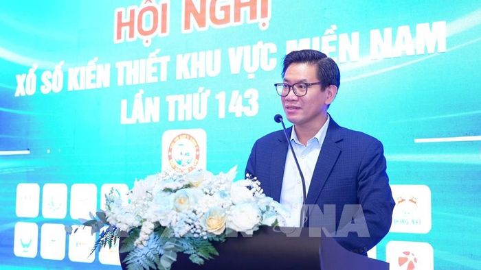 Ông Nguyễn Anh Tùng, Phó trưởng Phòng Xổ số và trò chơi có thưởng Vụ các định chế tài chính, Bộ Tài chính, phát biểu. Ảnh: Minh Phú – TTXVN