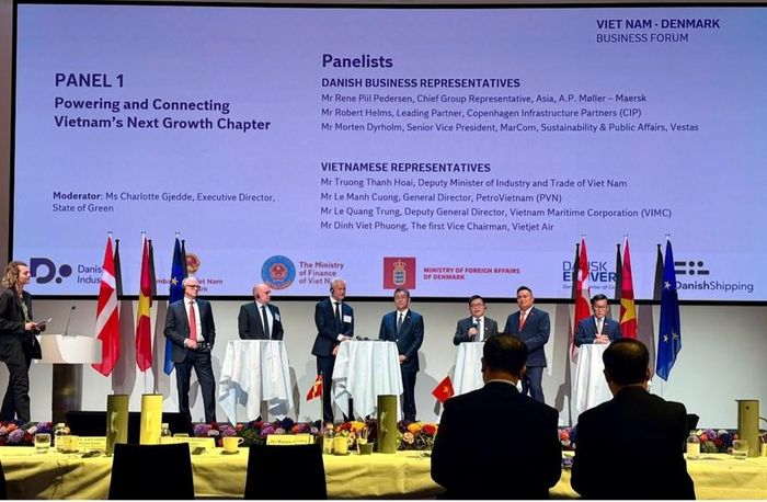 Ông Lê Mạnh Cường – Tổng Giám đốc Petrovietnam phát biểu tại phiên tọa đàm trong khuôn khổ Diễn đàn Doanh nghiệp Việt Nam – Đan Mạch. Ảnh: Petrovietnam