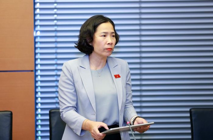 ĐBQH Lê Kim Anh, Phó Chủ tịch Uỷ ban Mặt trận Tổ quốc Việt Nam thành phố, Chủ tịch Hội LHPN TP. Hà Nội. Ảnh: Văn Tuyến