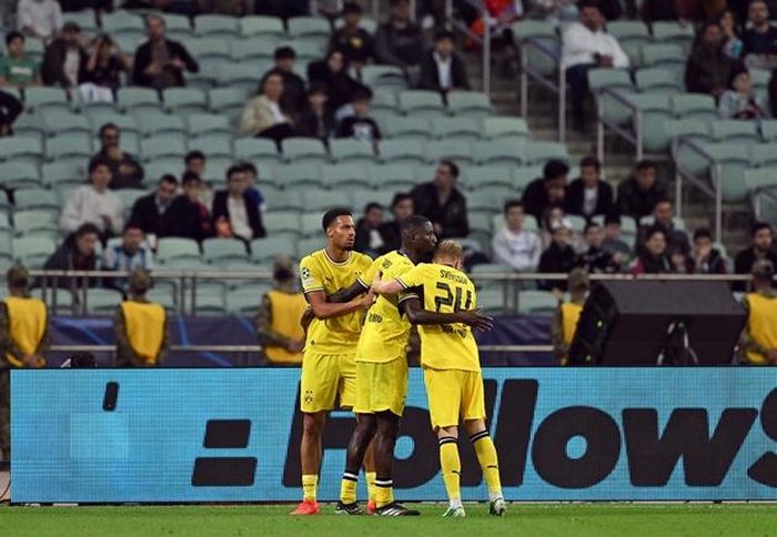 Guirassy trở thành tâm điểm trong chiến thắng của Dortmund. Ảnh: EPA