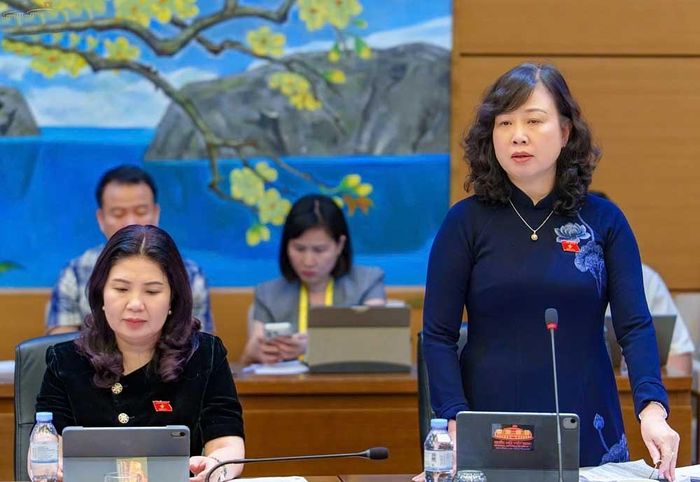  Đồng chí Đào Hồng Lan phát biểu thảo luận tổ sáng 21/10. 