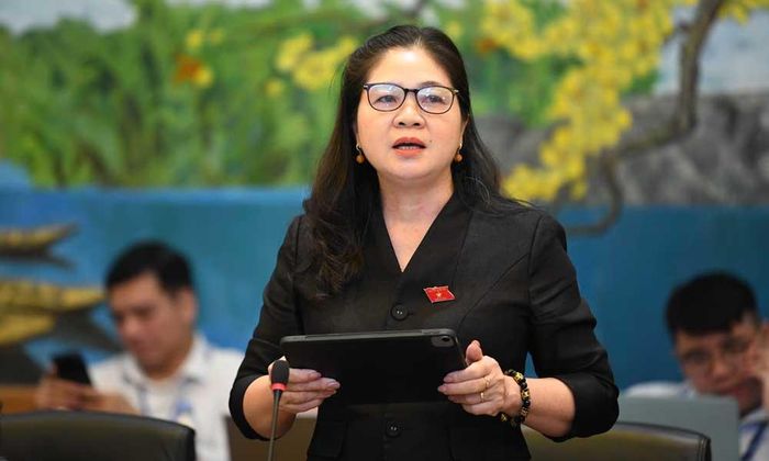  Đại biểu Leo Thị Lịch phát biểu ý kiến. 
