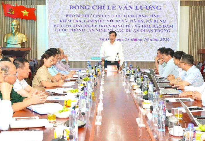 Chủ tịch UBND tỉnh Lê Văn Lương phát biểu tại buổi làm việc.