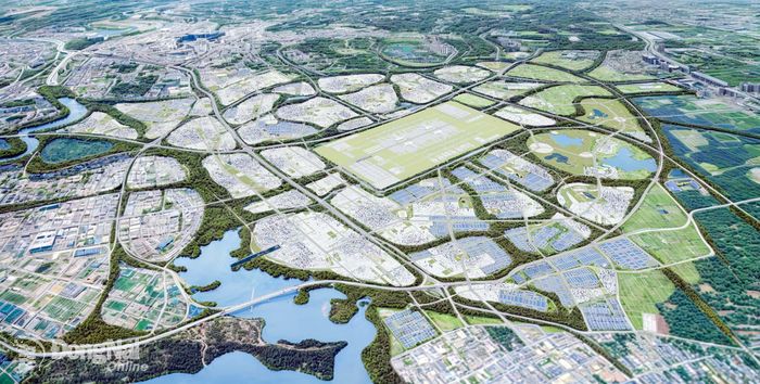 Phối cảnh mô hình đô thị Sân bay Long Thành đoạt giải nhất Cuộc thi tuyển ý tưởng quy hoạch chung đô thị Sân bay Long Thành và vùng phụ cận.