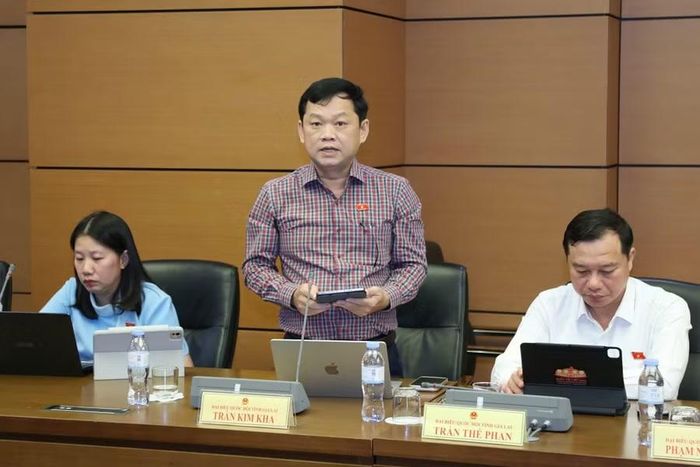  ĐB Trần Kim Kha đề xuất quy định người giả mạo hồ sơ xin cấp thẻ hướng dẫn viên chỉ được đề nghị cấp thẻ sau 12 tháng kể từ ngày quyết định xử phạt có hiệu lực và đã chấp hành xong quyết định. Ảnh: Đoàn ĐBQH tỉnh Gia Lai 