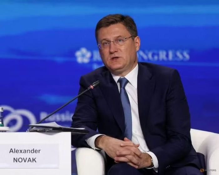 Phó Thủ tướng Nga Alexander Novak phát biểu tại một phiên họp của Diễn đàn quốc tế Tuần lễ Năng lượng Nga ở Moskva, ngày 15-10-2025. Ảnh: Reuters/Ramil Sitdikov