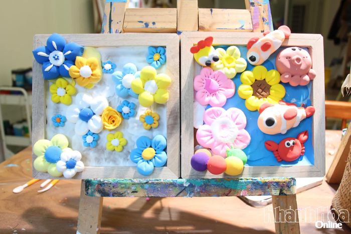 Các sản phẩm handmade do các em nhỏ hoàn thiện.