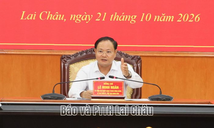 Đồng chí Lê Minh Ngân - Bí thư Tỉnh ủy, Chủ tịch HĐND tỉnh phát biểu kết luận hội nghị. 