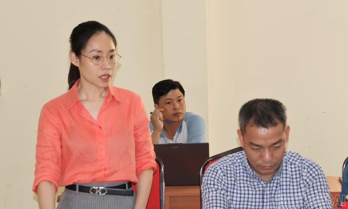 Đại diện Đoàn công tác Sở Y tế Hà Nội phát biểu ý kiến.