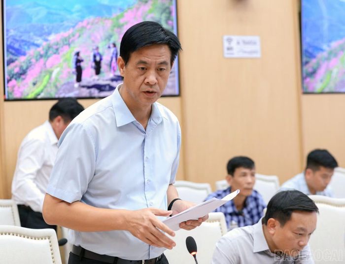 Phó Chủ tịch UBND tỉnh Phan Trung Bá báo cáo tiến độ các dự án tại các khu công nghiệp.