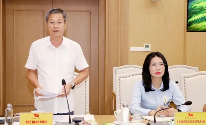Đồng chí Ngô Hạnh Phúc - Ủy viên Ban Thường vụ Tỉnh ủy, Phó Chủ tịch Thường trực UBND tỉnh trình bày Báo cáo tóm tắt tổng kết 10 năm thực hiện Nghị quyết số 16-NQ/TW ngày 10/10/2017 của Bộ Chính trị.