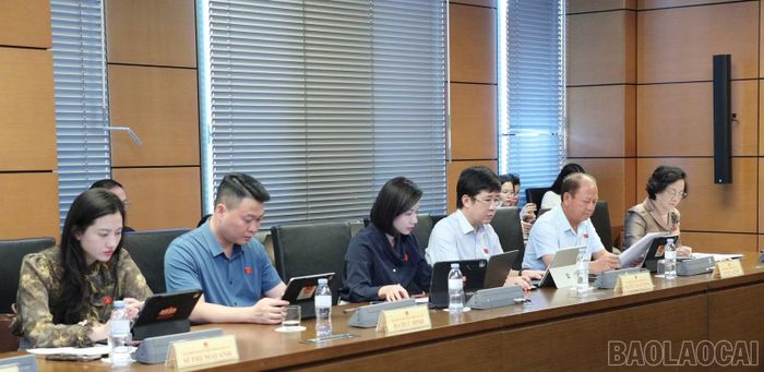 Đại biểu Quốc hội tỉnh Lào Cai tại phiên thảo luận tổ chiều 21/10.